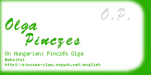olga pinczes business card